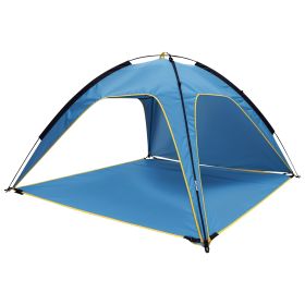 1Pc 4-6 Person Beach Tent Canopy  With 3 Door Openings Carry Bag UPF50 Waterproof  For Beach Picnic Camping Hiking Adventure Fishing