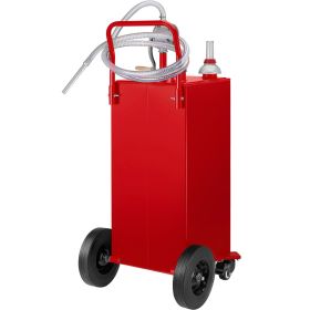 VEVOR 30 Gallon Fuel Caddy, Gas Storage Tank & 4 Wheels, with Manuel Transfer Pump, Gasoline Diesel Fuel Container for Cars, Lawn Mowers, ATVs, B