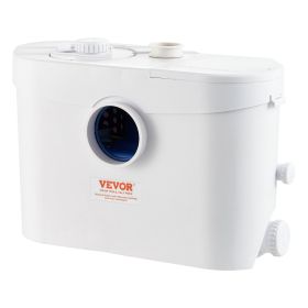 VEVOR Macerator Pump, 700W, 9600 L/h Flow, 32.8 ft/10 m Head, Macerator Sewerage Sump Pump with 3 Water Inlets for Toilet, Basement, Kitchen, Sin