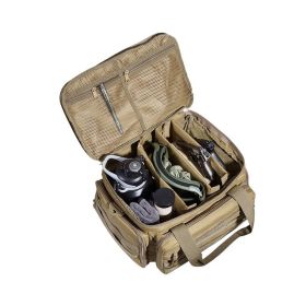 Tactical Gun Range Bag with Single Shoulder for 4 Pistols (Color: Brown, type: Storage Bag)